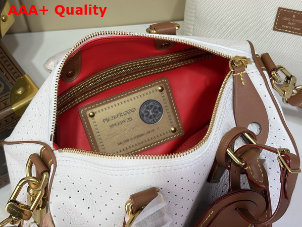 Louis Vuitton Speedy P9 Bandouliere 25 in White Perforated Calfskin Replica
