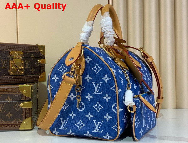 Louis Vuitton Speedy P9 Bandouliere 30 Bag in Blue Calf Leather Replica