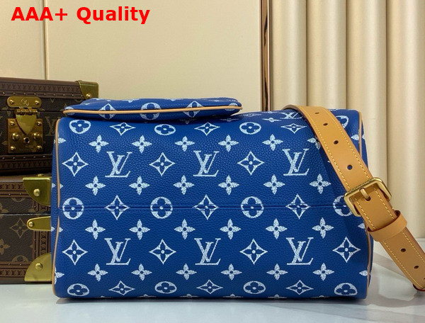 Louis Vuitton Speedy P9 Bandouliere 30 Bag in Blue Calf Leather Replica