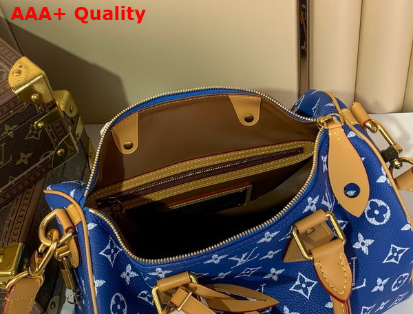 Louis Vuitton Speedy P9 Bandouliere 30 Bag in Blue Calf Leather Replica