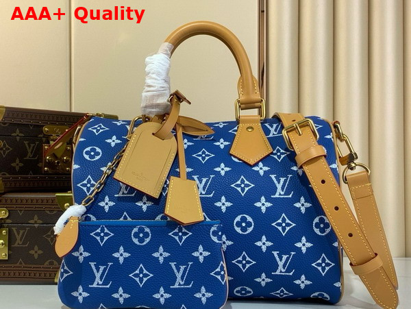 Louis Vuitton Speedy P9 Bandouliere 30 Bag in Blue Calf Leather Replica