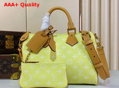 Louis Vuitton Speedy P9 Bandouliere 30 Bag in Lemonade Yellow Calf Leather with the Monogram Motif Print Replica