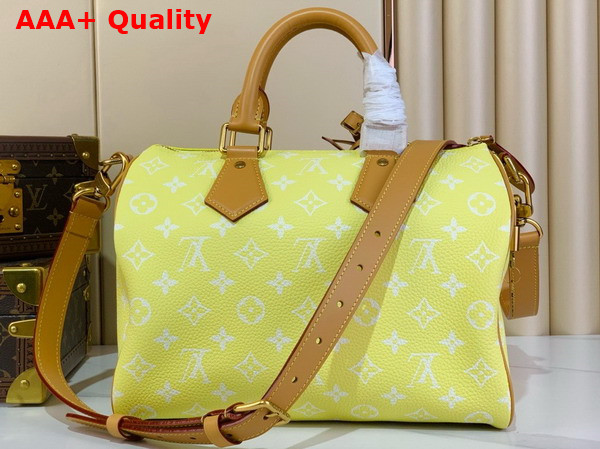 Louis Vuitton Speedy P9 Bandouliere 30 Bag in Lemonade Yellow Calf Leather with the Monogram Motif Print Replica
