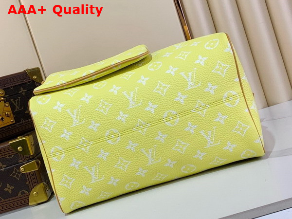 Louis Vuitton Speedy P9 Bandouliere 30 Bag in Lemonade Yellow Calf Leather with the Monogram Motif Print Replica