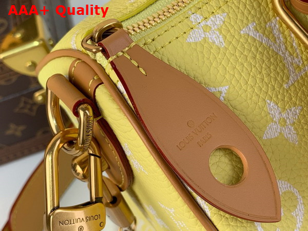 Louis Vuitton Speedy P9 Bandouliere 30 Bag in Lemonade Yellow Calf Leather with the Monogram Motif Print Replica