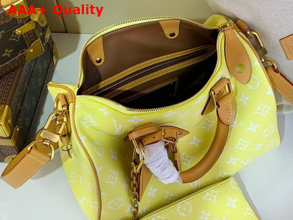 Louis Vuitton Speedy P9 Bandouliere 30 Bag in Lemonade Yellow Calf Leather with the Monogram Motif Print Replica