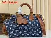 Louis Vuitton Speedy P9 Bandouliere 30 Bag in Navy Blue Calf Leather Replica