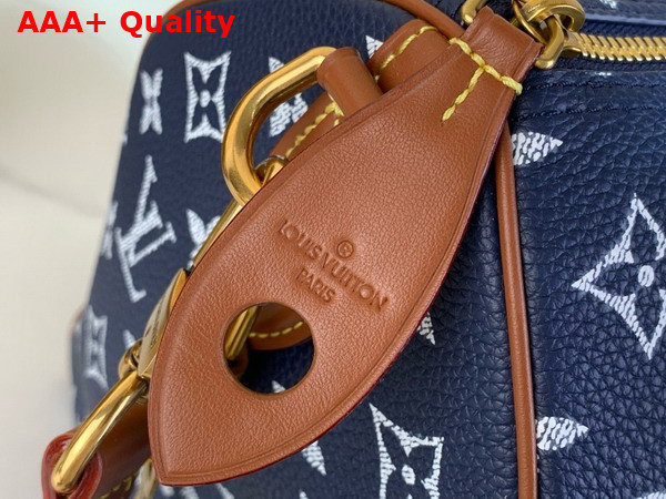 Louis Vuitton Speedy P9 Bandouliere 30 Bag in Navy Blue Calf Leather Replica