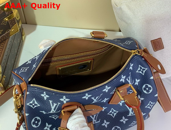 Louis Vuitton Speedy P9 Bandouliere 30 Bag in Navy Blue Calf Leather Replica