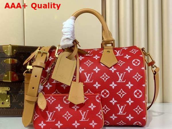 Louis Vuitton Speedy P9 Bandouliere 30 Bag in Red Calf Leather M14067 Replica