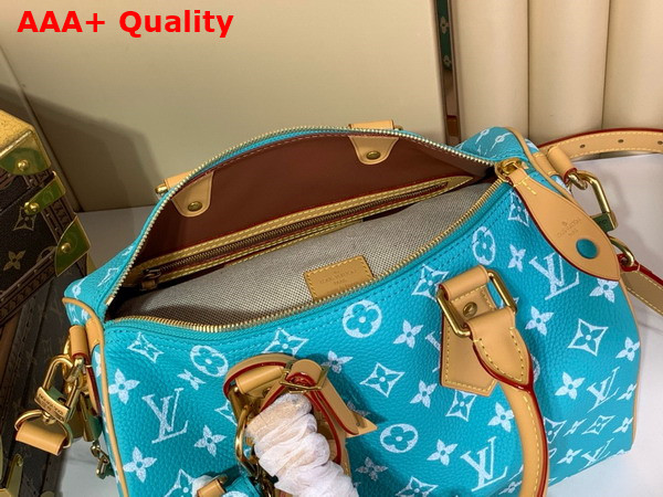 Louis Vuitton Speedy P9 Bandouliere 30 Bag in Turquoise Monogram Leather Replica