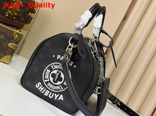 Louis Vuitton Speedy P9 Bandouliere 30 Jackets Autres Cuirs Black Cowhide Leather M26180 Replica