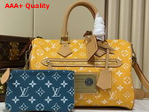 Louis Vuitton Speedy P9 Bandouliere 30 Reversible Monogram Blue Calfskin Leather Replica