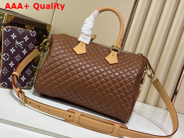 Louis Vuitton Speedy P9 Bandouliere 30 Reversible Monogram Fig Calfskin Leather Replica