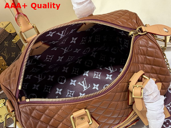 Louis Vuitton Speedy P9 Bandouliere 30 Reversible Monogram Fig Calfskin Leather Replica