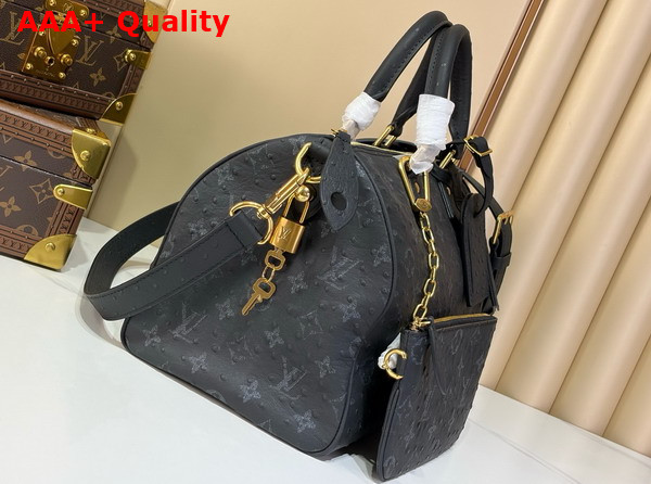 Louis Vuitton Speedy P9 Bandouliere 30 in Black Ostrich Leather Replica