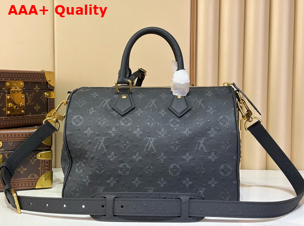 Louis Vuitton Speedy P9 Bandouliere 30 in Black Ostrich Leather Replica