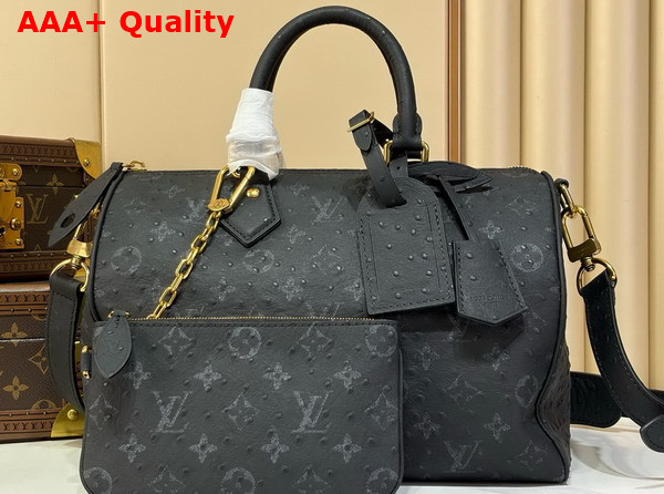 Louis Vuitton Speedy P9 Bandouliere 30 in Black Ostrich Leather Replica