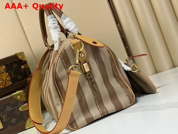 Louis Vuitton Speedy P9 Bandouliere 30 in Camel Washed Stripes Calfskin Leather Replica
