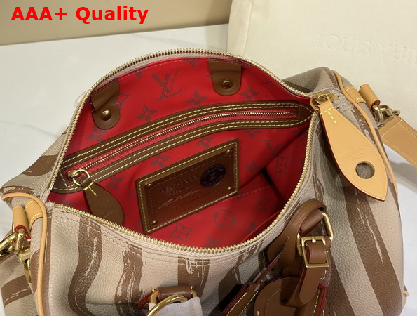 Louis Vuitton Speedy P9 Bandouliere 30 in Camel Washed Stripes Calfskin Leather Replica