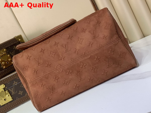 Louis Vuitton Speedy P9 Bandouliere 30 in Luxurious Brown Suede with a Debossed Monogram Pattern M29405 Replica