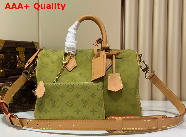 Louis Vuitton Speedy P9 Bandouliere 30 in Monogram Green Dew Calfskin Leather M2A408 Replica