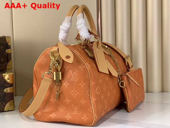 Louis Vuitton Speedy P9 Bandouliere 30 in Ocre Calfskin Leather with a Tonal Monogram Print M27977 Replica