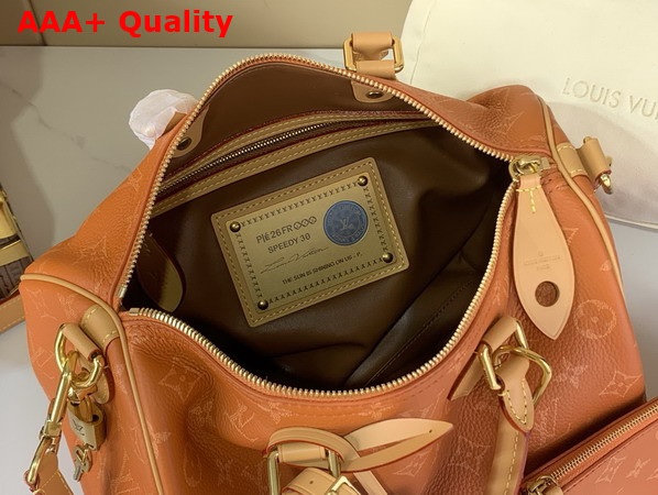 Louis Vuitton Speedy P9 Bandouliere 30 in Ocre Calfskin Leather with a Tonal Monogram Print M27977 Replica