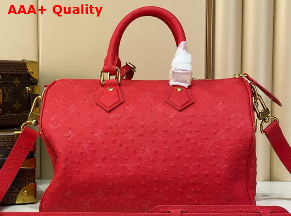 Louis Vuitton Speedy P9 Bandouliere 30 in Red Ostrich Leather Replica