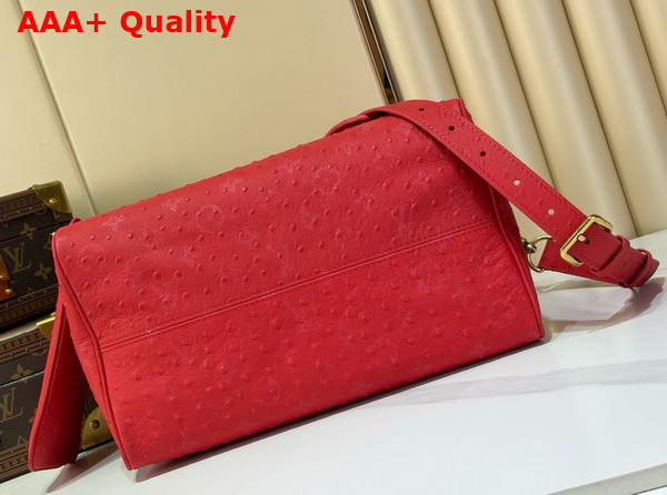 Louis Vuitton Speedy P9 Bandouliere 30 in Red Ostrich Leather Replica