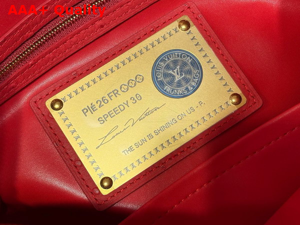 Louis Vuitton Speedy P9 Bandouliere 30 in Red Ostrich Leather Replica