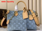 Louis Vuitton Speedy P9 Bandouliere 30 in Silk Blue Calfskin Leather with a Tonal Monogram Print M28384 Replica