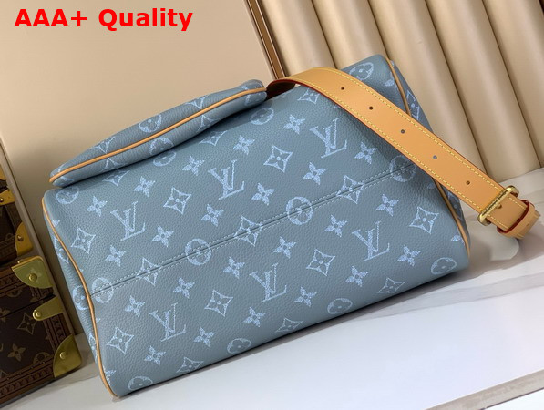 Louis Vuitton Speedy P9 Bandouliere 30 in Silk Blue Calfskin Leather with a Tonal Monogram Print M28384 Replica