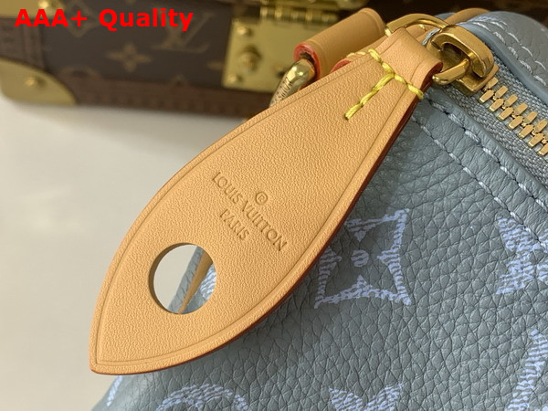 Louis Vuitton Speedy P9 Bandouliere 30 in Silk Blue Calfskin Leather with a Tonal Monogram Print M28384 Replica