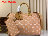 Louis Vuitton Speedy P9 Bandouliere 40 Bag in Summer Peach Calf Leather with the Monogram Motif Print M13919 Replica