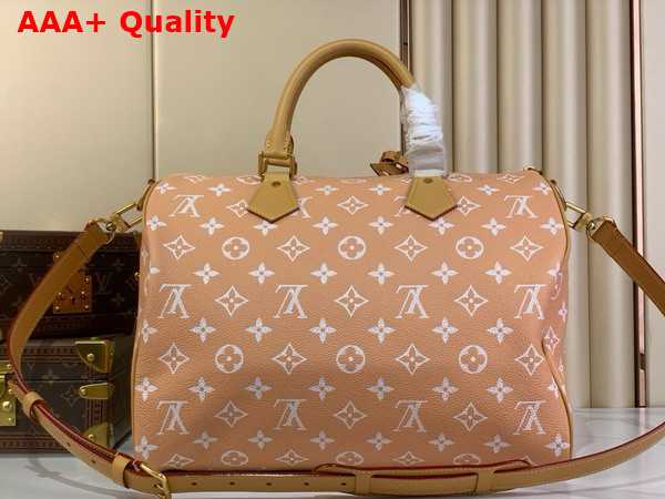 Louis Vuitton Speedy P9 Bandouliere 40 Bag in Summer Peach Calf Leather with the Monogram Motif Print M13919 Replica