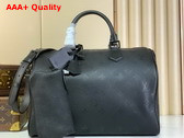 Louis Vuitton Speedy P9 Bandouliere 40 Bag in Ultra Black Calf Leather with the Monogram Motif Print M13916 Replica