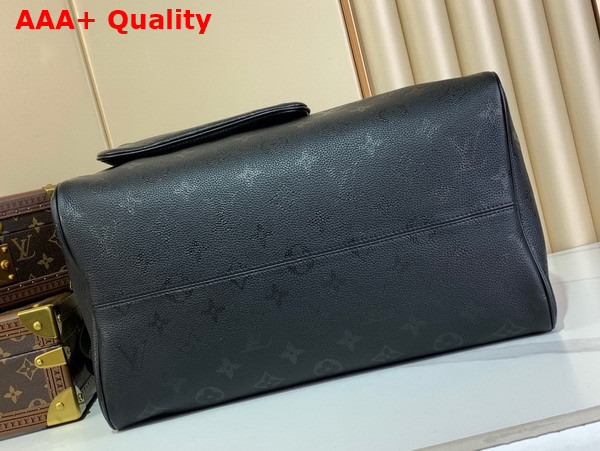 Louis Vuitton Speedy P9 Bandouliere 40 Bag in Ultra Black Calf Leather with the Monogram Motif Print M13916 Replica
