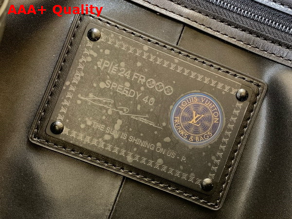 Louis Vuitton Speedy P9 Bandouliere 40 Bag in Ultra Black Calf Leather with the Monogram Motif Print M13916 Replica