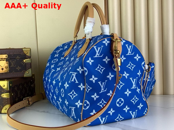 Louis Vuitton Speedy P9 Bandouliere 40 in Blue Monogram Leather M24418 Replica