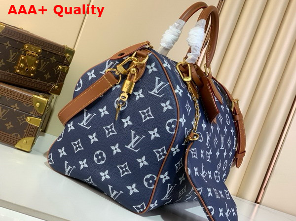 Louis Vuitton Speedy P9 Bandouliere 40 in Navy Blue Monogram Leather Replica