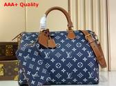 Louis Vuitton Speedy P9 Bandouliere 40 in Navy Blue Monogram Leather Replica