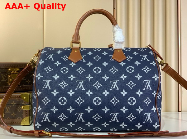 Louis Vuitton Speedy P9 Bandouliere 40 in Navy Blue Monogram Leather Replica
