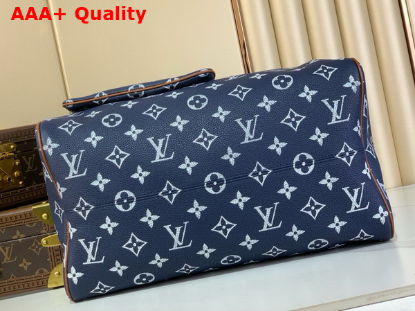 Louis Vuitton Speedy P9 Bandouliere 40 in Navy Blue Monogram Leather Replica