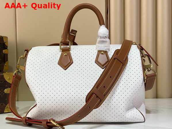 Louis Vuitton Speedy P9 Bandouliere 40 in White Perforated Calfskin M29330 Replica