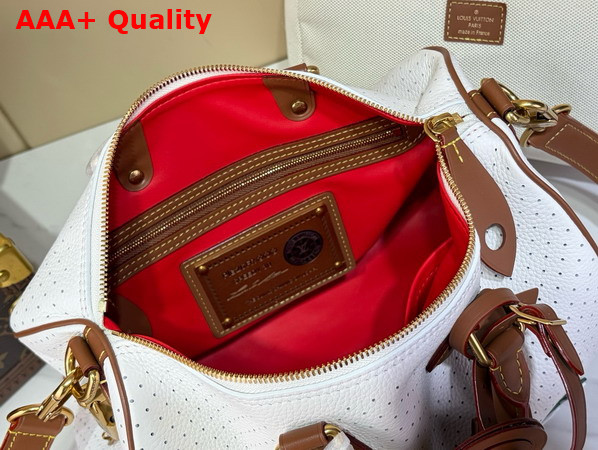Louis Vuitton Speedy P9 Bandouliere 40 in White Perforated Calfskin M29330 Replica