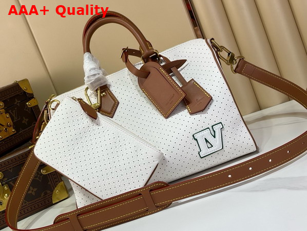 Louis Vuitton Speedy P9 Bandouliere 40 in White Perforated Calfskin M29330 Replica