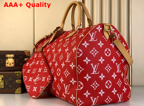 Louis Vuitton Speedy P9 Bandouliere 50 Bag in Red Monogram Leather M46961 Replica