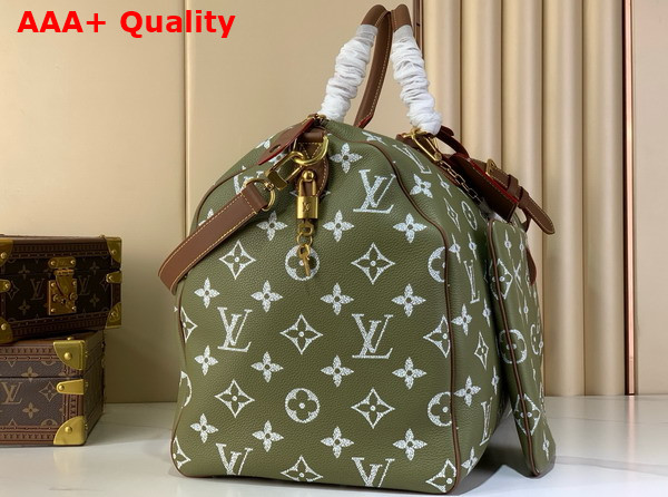 Louis Vuitton Speedy P9 Bandouliere 50 in Green Sencha Calf Leather with Monogram Print Replica