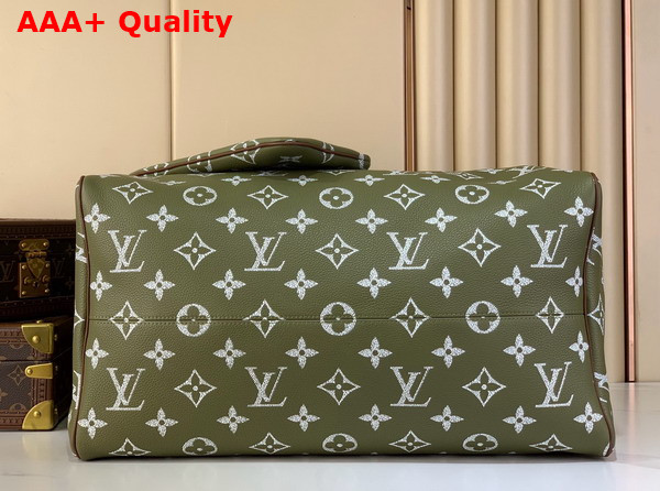 Louis Vuitton Speedy P9 Bandouliere 50 in Green Sencha Calf Leather with Monogram Print Replica